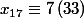 x_{17}\equiv 7\left(33 \right)